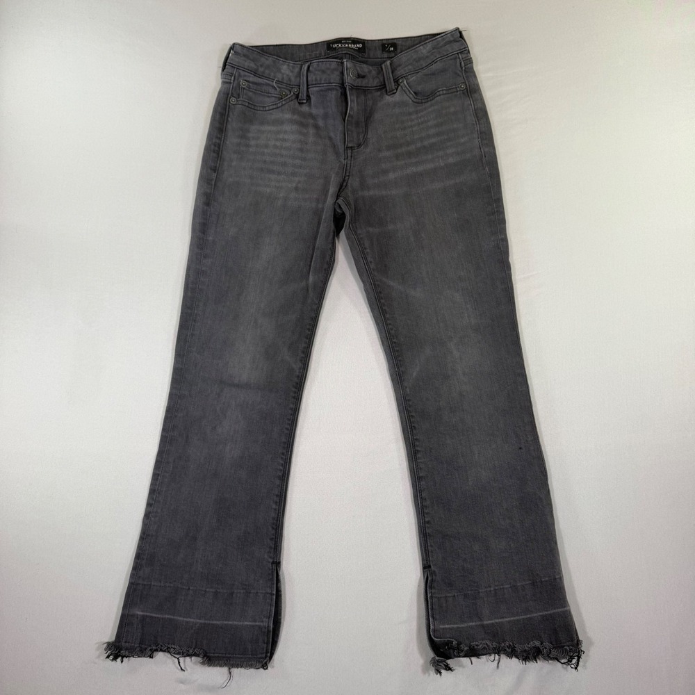 Lucky Brand Lolita Jeans Womens 6/28 Gray Black Y2K Indie Sleaze Grunge Festival
